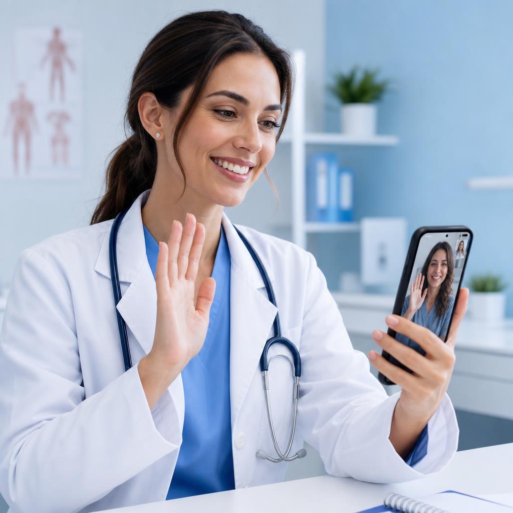 Médica em videoconsulta xCENCIA ® 24